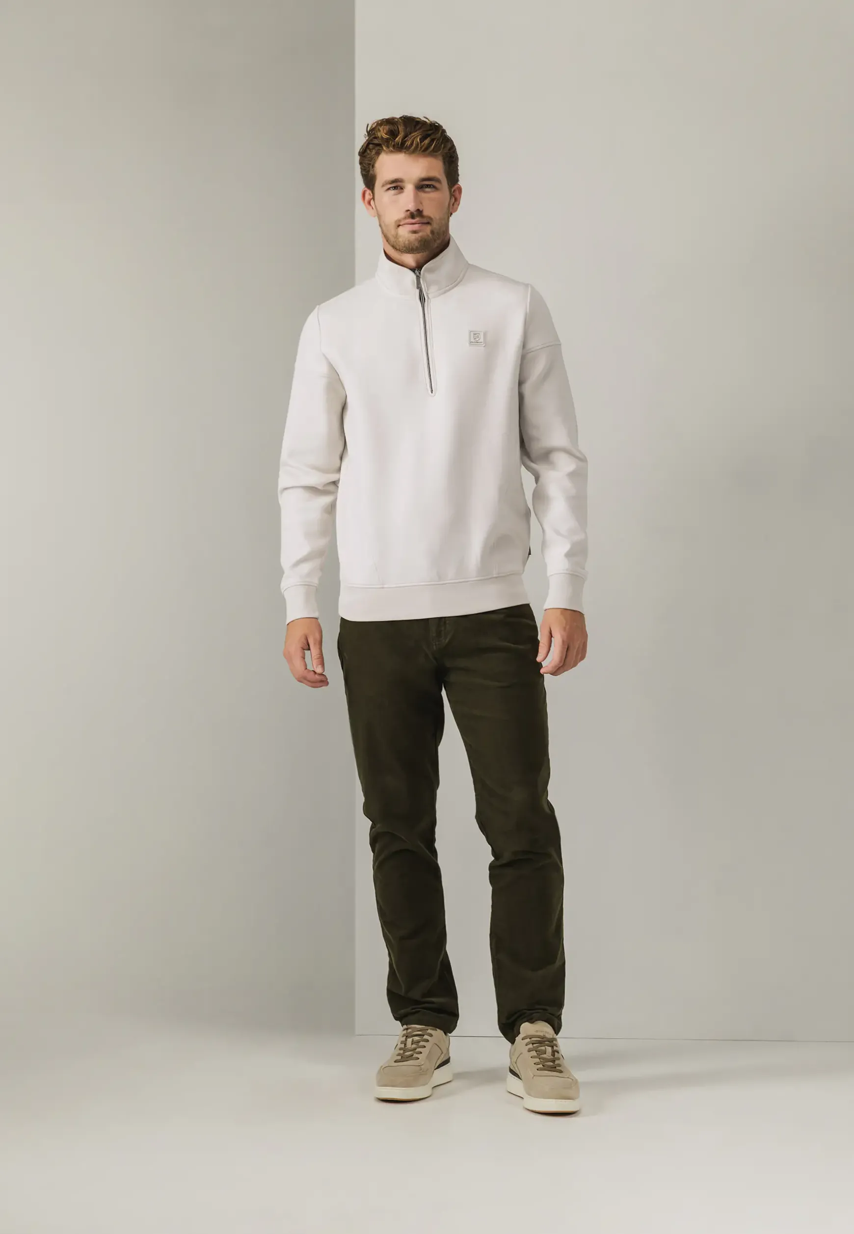 Sweatshirt met halve rits en fancy details