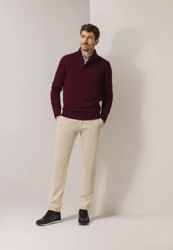 Trui met halve rits en nylon-details