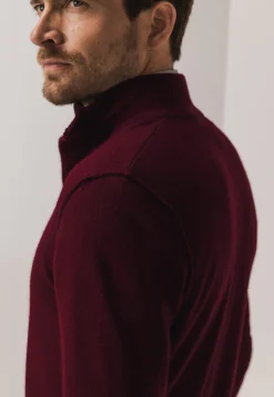 Trui met halve rits en nylon-details