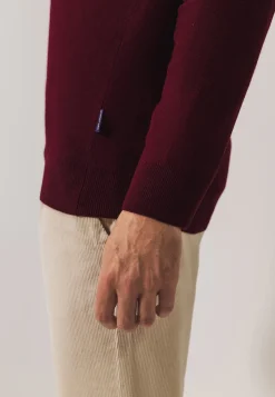 Trui met halve rits en nylon-details