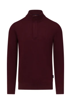 Trui met halve rits en nylon-details