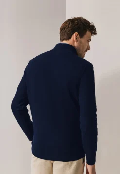 Trui met halve rits en nylon-details
