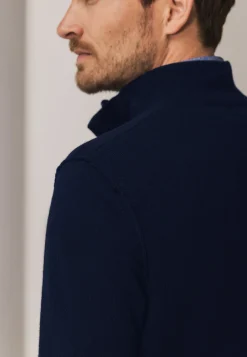 Trui met halve rits en nylon-details