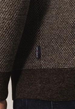 Trui met halve rits en nylon-details