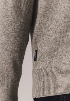 Trui met halve rits en nylon-details