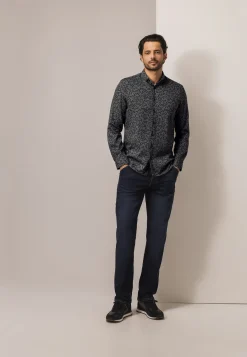 Twill overhemd met botanische print