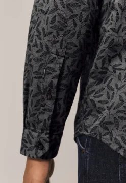 Twill overhemd met botanische print