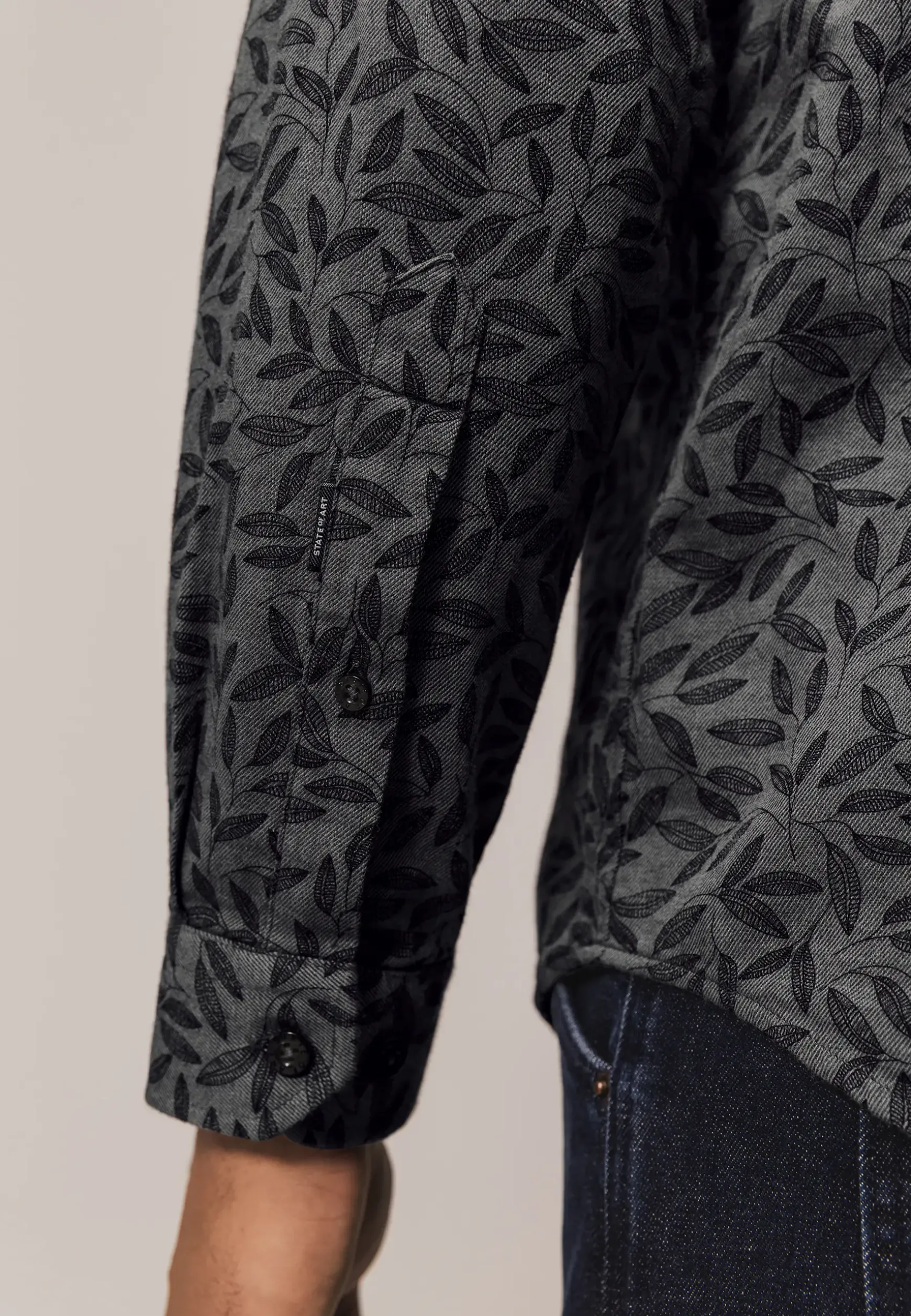 Twill overhemd met botanische print