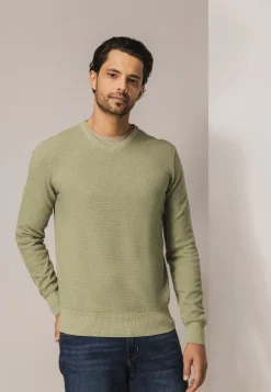 V-hals trui van biologisch katoen