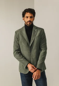 Volledig gevoerde babycord blazer